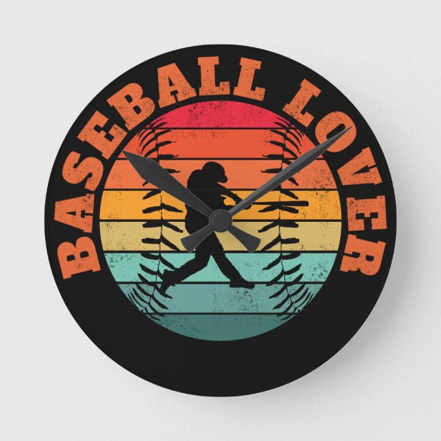 Baseball Lover Round Clock (Front)