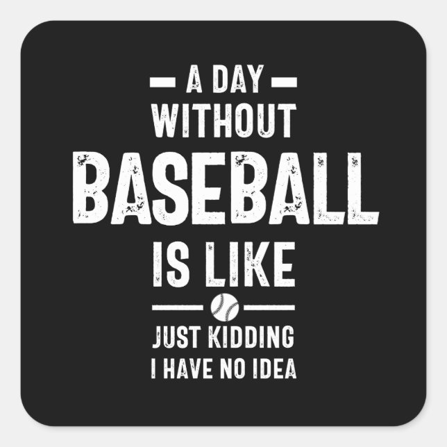 baseball lover square sticker (Front)