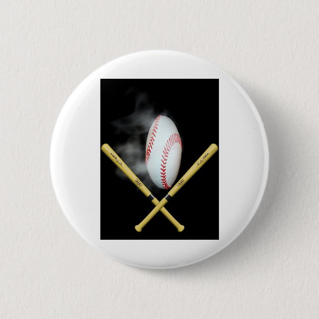 baseball lovers 6 cm round badge (Front)