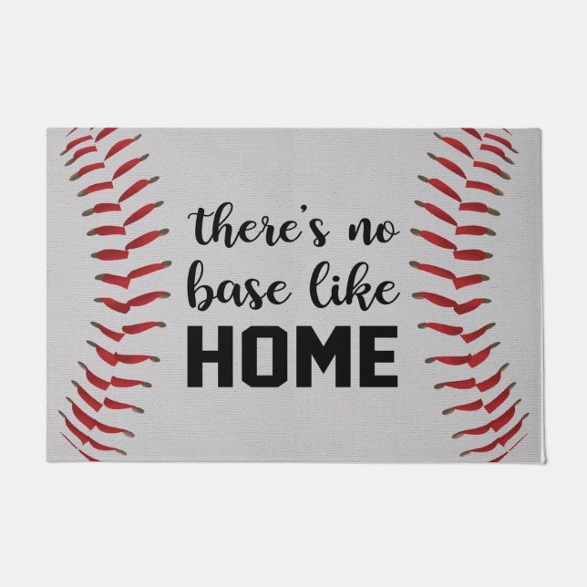 Baseball Lovers Mat, There’s No Base Like Home  Doormat (Front)