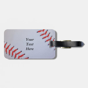 Baseball luggage text tag