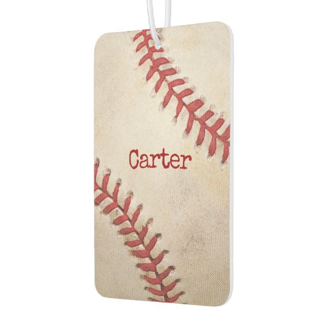 Baseball Macro With Name Car Air Freshener (Left)