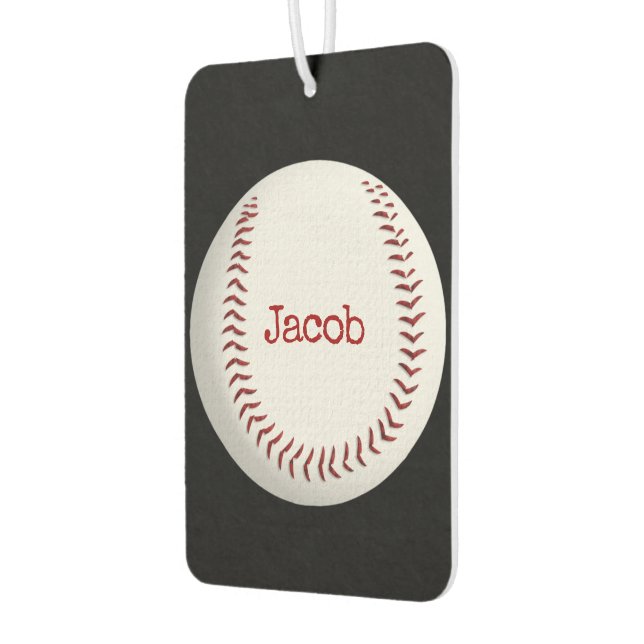 Baseball Macro With Name Car Air Freshener (Left)