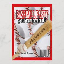 Baseball magazine white and red party