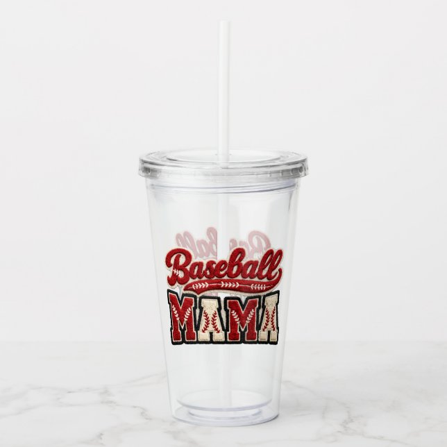 Baseball Mama Acrylic Tumbler (Front)