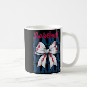 Baseball Mama Coquette Bow Game Day Baseball Mom M Coffee Mug