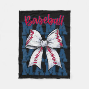 Baseball Mama Coquette Bow Game Day Baseball Mom M Fleece Blanket