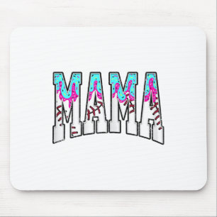 Baseball Mama Coquette Bow Game Day Baseball Mum M Mouse Pad
