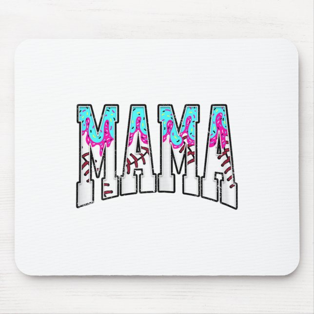 Baseball Mama Coquette Bow Game Day Baseball Mum M Mouse Pad (Front)