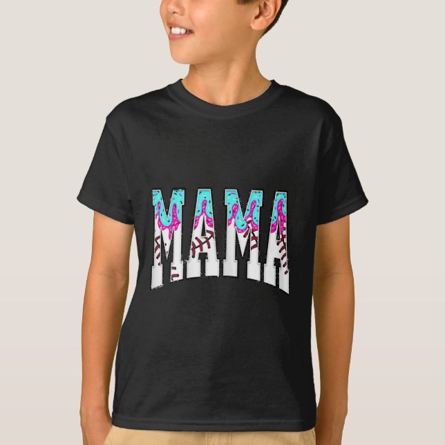 Baseball Mama Coquette Bow Game Day Baseball Mum M T-Shirt (Front)