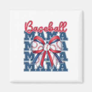 Baseball Mama Coquette Bow Sport Mum Mothers Day Magnet