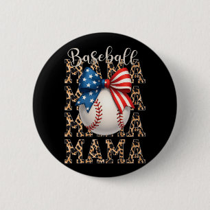 Baseball Mama Game Day Baseball Usa 4th Of July Mo 6 Cm Round Badge