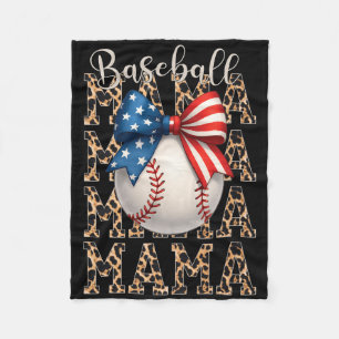 Baseball Mama Game Day Baseball Usa 4th Of July Mo Fleece Blanket