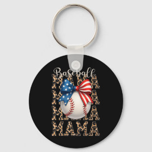 Baseball Mama Game Day Baseball Usa 4th Of July Mo Key Ring