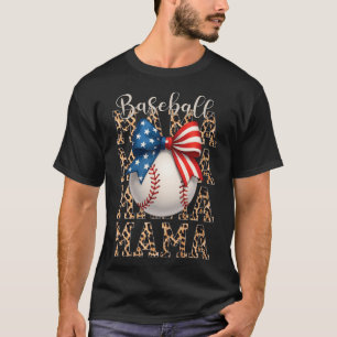 Baseball Mama Game Day Baseball Usa 4th Of July Mo T-Shirt