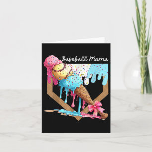 Baseball Mama Ice Cream Drip Baseball Mothers Day Card