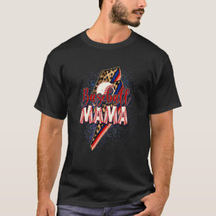 Baseball MAMA Lightning Thunder Leopard Softball B T-Shirt