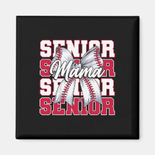 Baseball Mama Senior 2026 Coquette Bow Graduation Magnet
