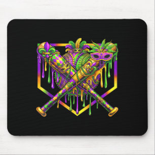 Baseball Mardi Gras Carnival Party Mask Ice Cream Mouse Pad