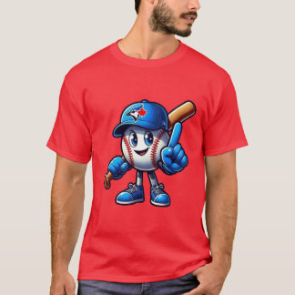 Baseball Mascot Cartoon Character T-Shirt Design