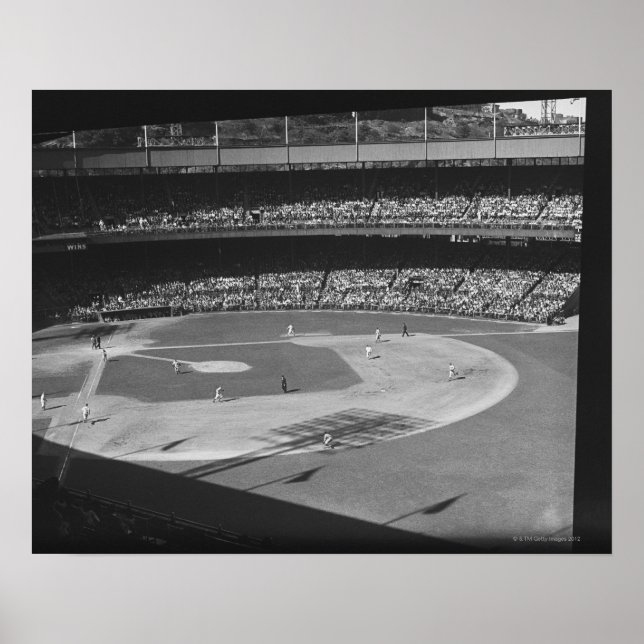 Baseball match on stadium poster (Front)