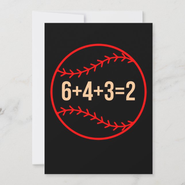 Baseball Math Sports Player Lover Coach Graphic Thank You Card (Front)