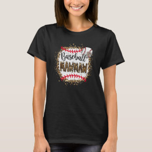 Baseball Mawmaw leopard bleached mothers day game  T-Shirt
