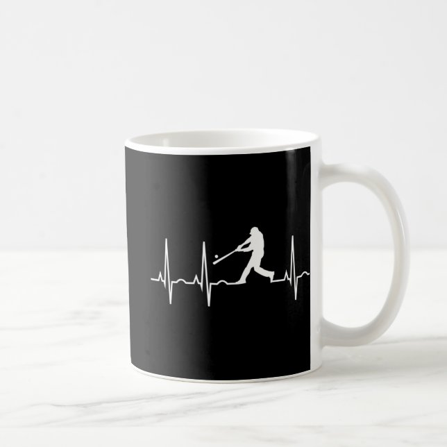 Baseball  Men - Baseball Player Heartbeat Coffee Mug (Right)