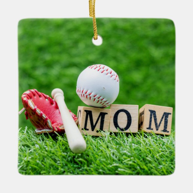 Baseball Merry Christmas for Baseball Mum  Ceramic Ornament (Front)