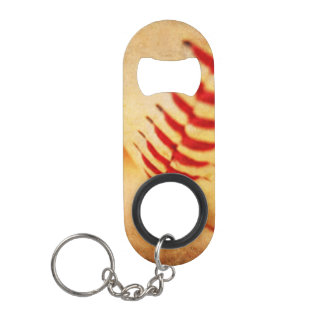 Baseball Mini Bottle Opener With Keychain