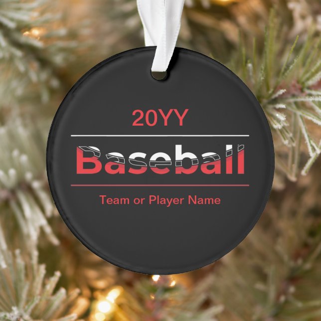 Baseball - Minimalist Art Geometric Arch Ornament (Tree)