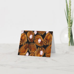 Baseball Mits Pattern Note Card