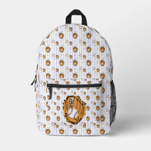 Baseball Mitt and Ball Printed Backpack