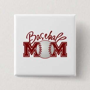 Baseball MOM 15 Cm Square Badge