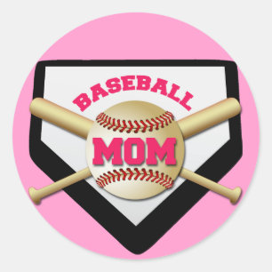 BASEBALL MOM CLASSIC ROUND STICKER