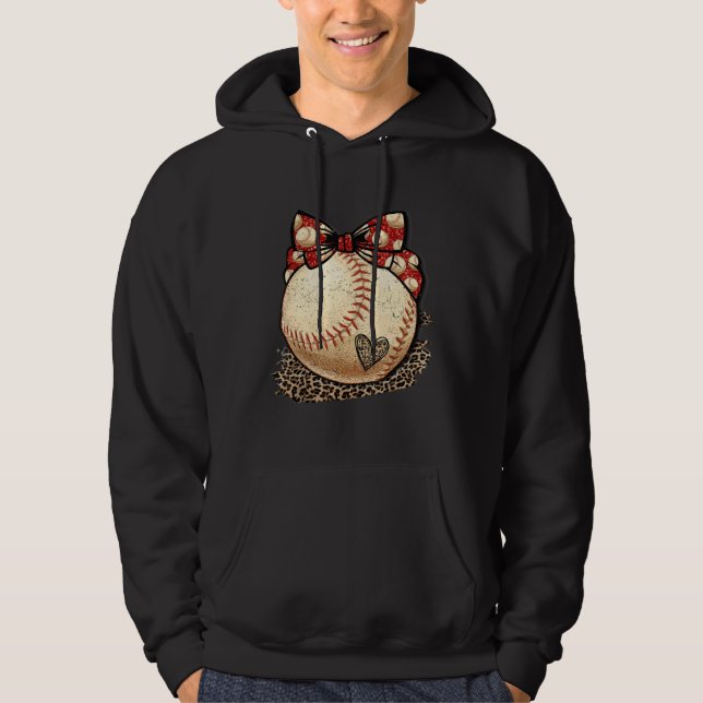 Baseball Mom Leopard  Softball Mama Mother s Day C Hoodie (Front)