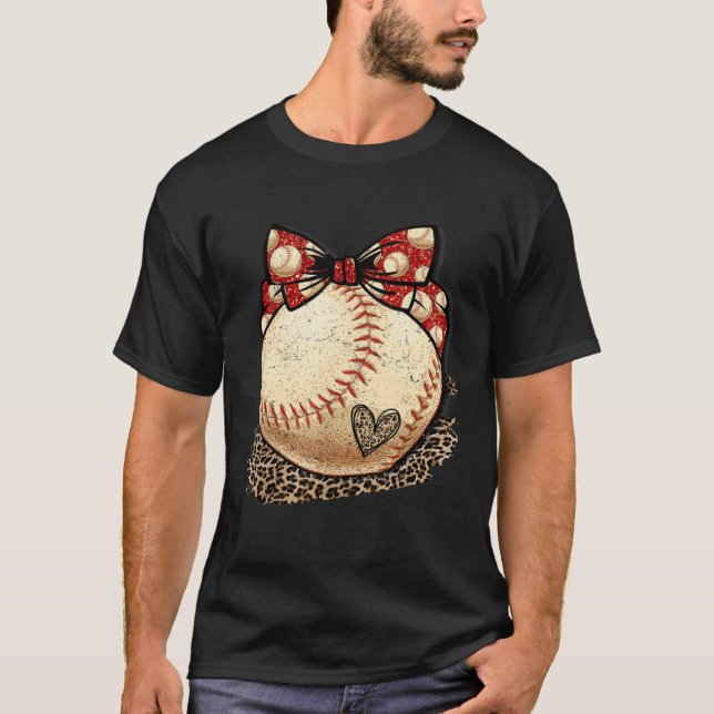Baseball Mom Leopard  Softball Mama Mother s Day C T-Shirt (Front)