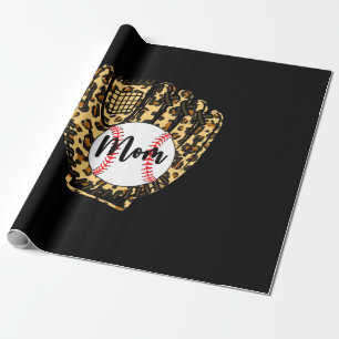Baseball Mom Leopard Softball Mama Mother's Day 20 Wrapping Paper