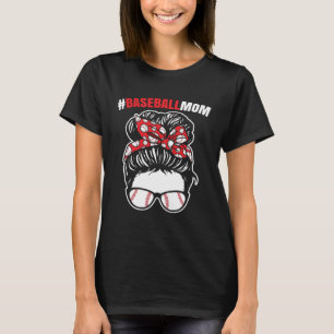 Baseball Mom Messy Bun Game Changer  Cool Mother T-Shirt