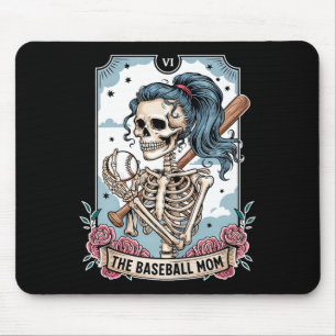 Baseball mom tarot card skeleton baseball mom mouse pad