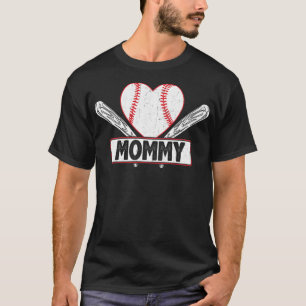 Baseball Mommy Matching Family Softball Baseball L T-Shirt