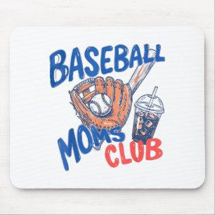 Baseball moms club iced coffee & glove sports mouse pad