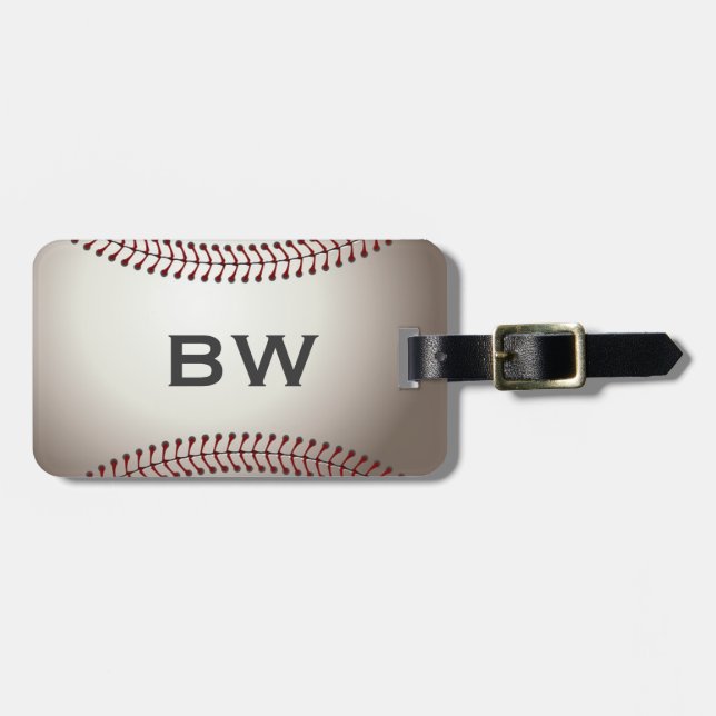 Baseball Monogram Luggage Tag (Front Horizontal)