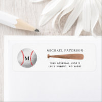 Baseball Monogram Return Address