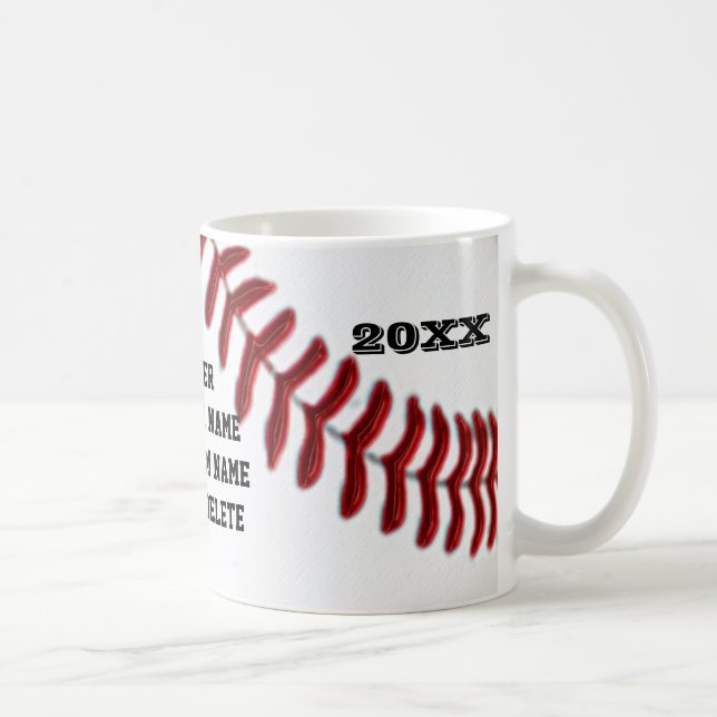 Baseball Mugs 3 Text Boxes for Player's and Coach (Right)