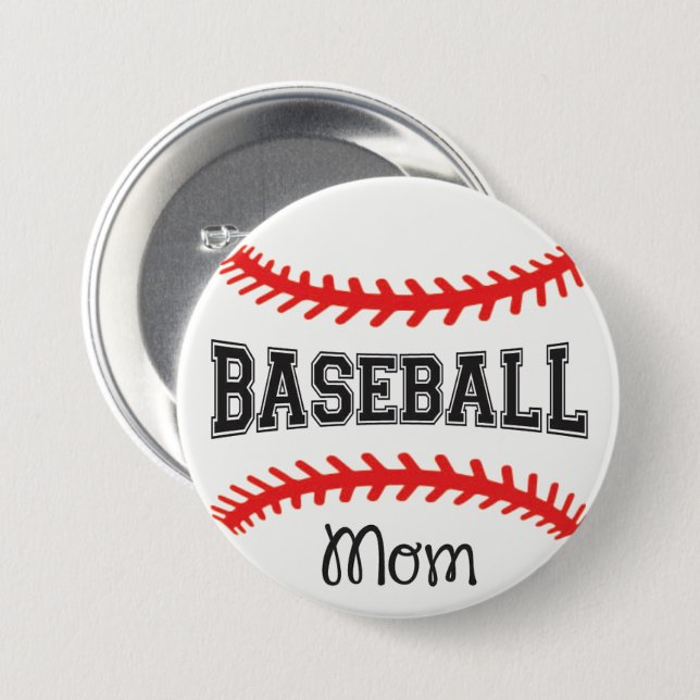 Baseball Mum 3” Round Button (Front & Back)