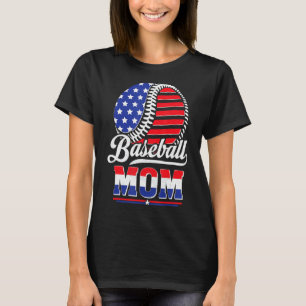 Baseball Mum American Flag For Mother 1 T-Shirt