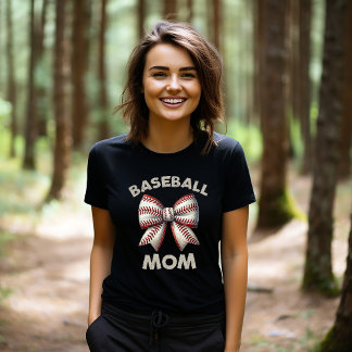 Baseball Mum Bow T-Shirt