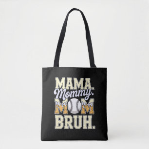 Baseball Mum Bruh Funny Ice Cream Drip Design Tote Bag