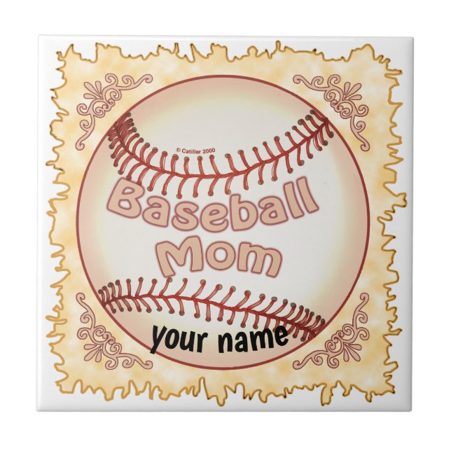 Baseball Mum   Ceramic Tile (Front)